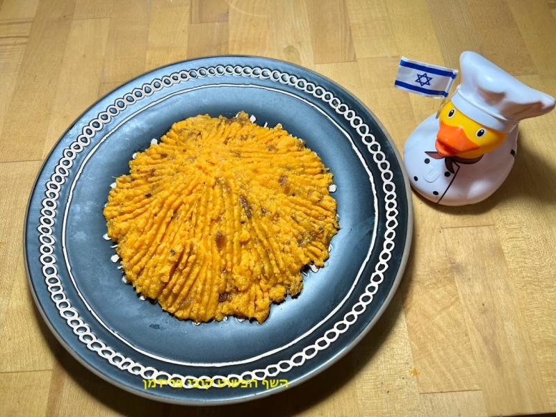 פירה בטטה עם כמהין ובצל מקורמל טבעוני ללא גלוטן