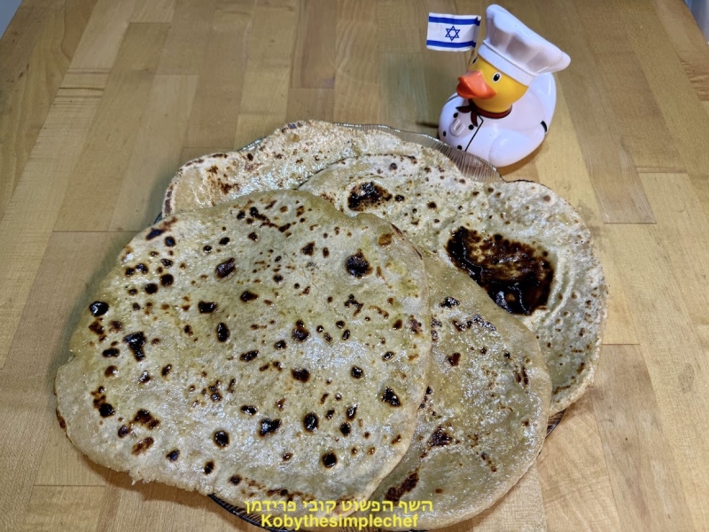 פיתה(נאן)במחבט טופו בניחוח אורגנו עשירה בחלבון טבעוני