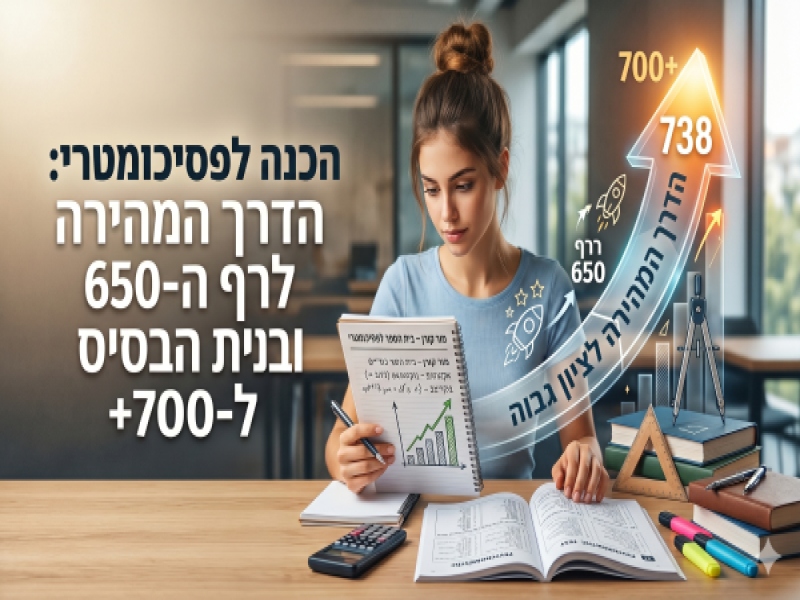 הכנה לפסיכומטרי: הדרך המהירה לרף ה-650 ובניית הבסיס ל-700+