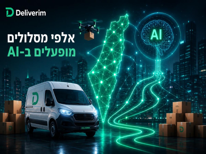 אלפי מסלולים חדשים עלו ל-Deliverim: כך תדעו כמה יעלה לכם משלוח עוד לפני שהרמתם טלפון
