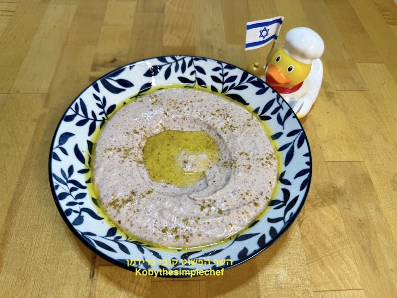ממרח(חומוס)משעועית אדומה וטחינה טבעוני ללא גלוטן