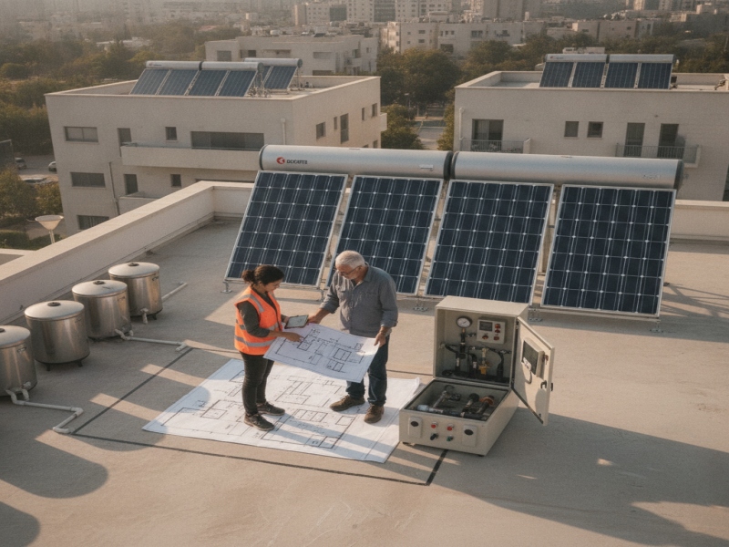 איך לבחור פתרון סולארי יעיל לחימום מים בבניין משותף?