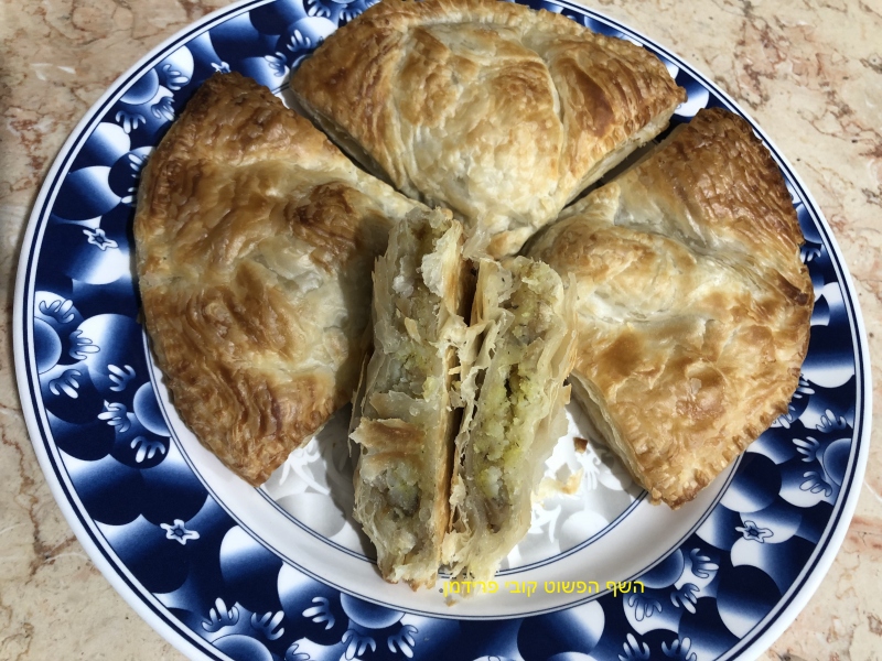 משולשי מלווח ממולאים פירה תפו"א עם ערמונים ובצל מקורמל