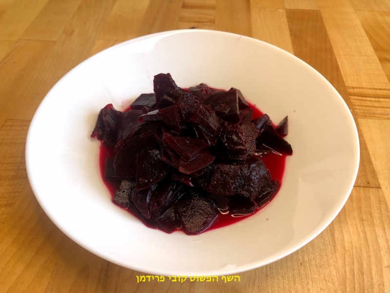 רבעי טבעות סלק מדורה בתחמיץ טבעוני ללא גלוטן