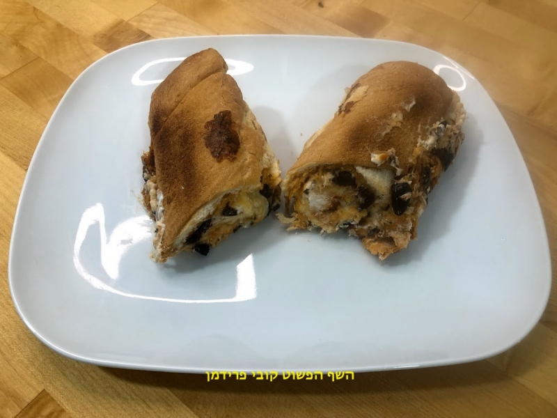 כריך חלה שבלול פיצה בתנור