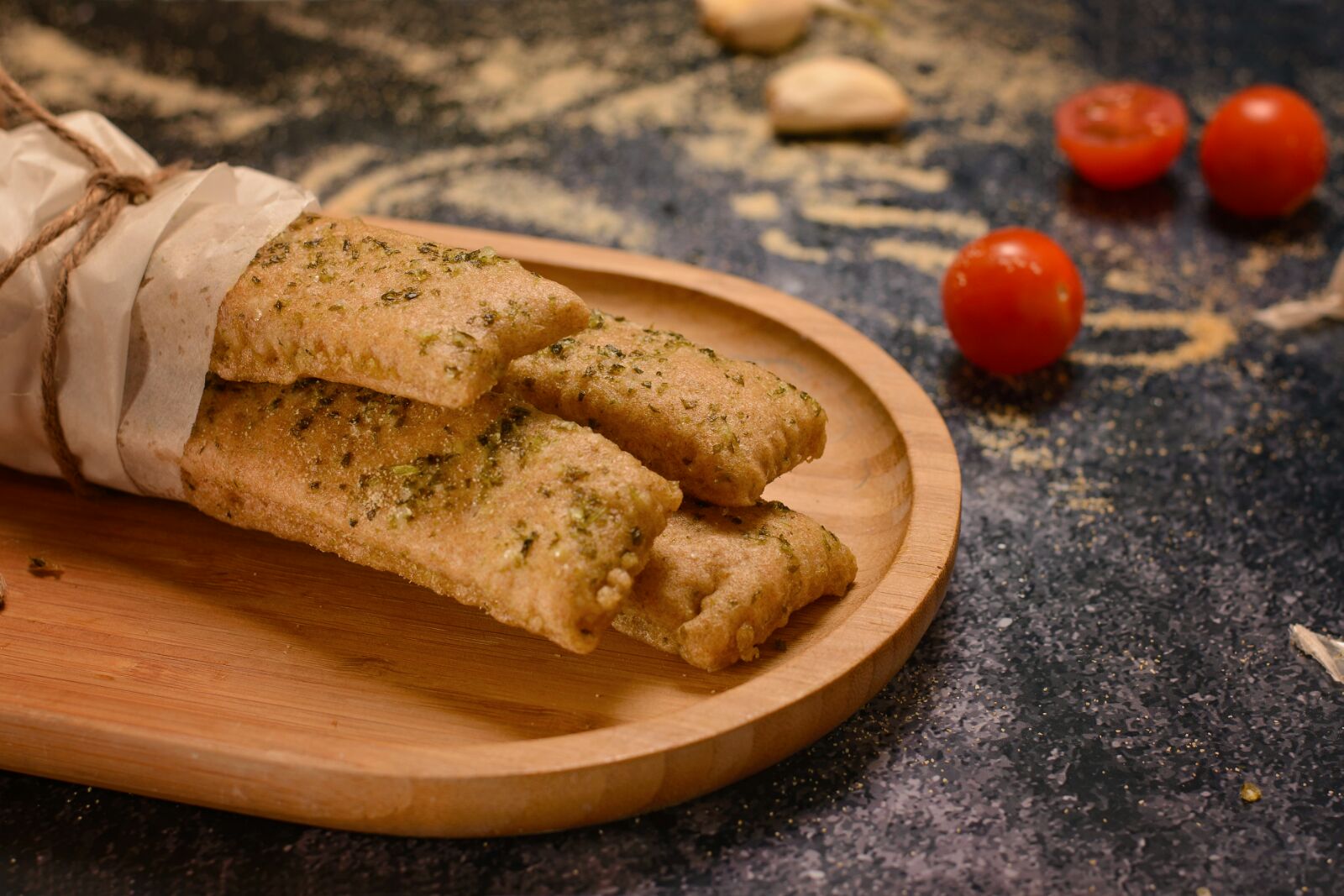 לחם שום מקמח כוסמין מלא