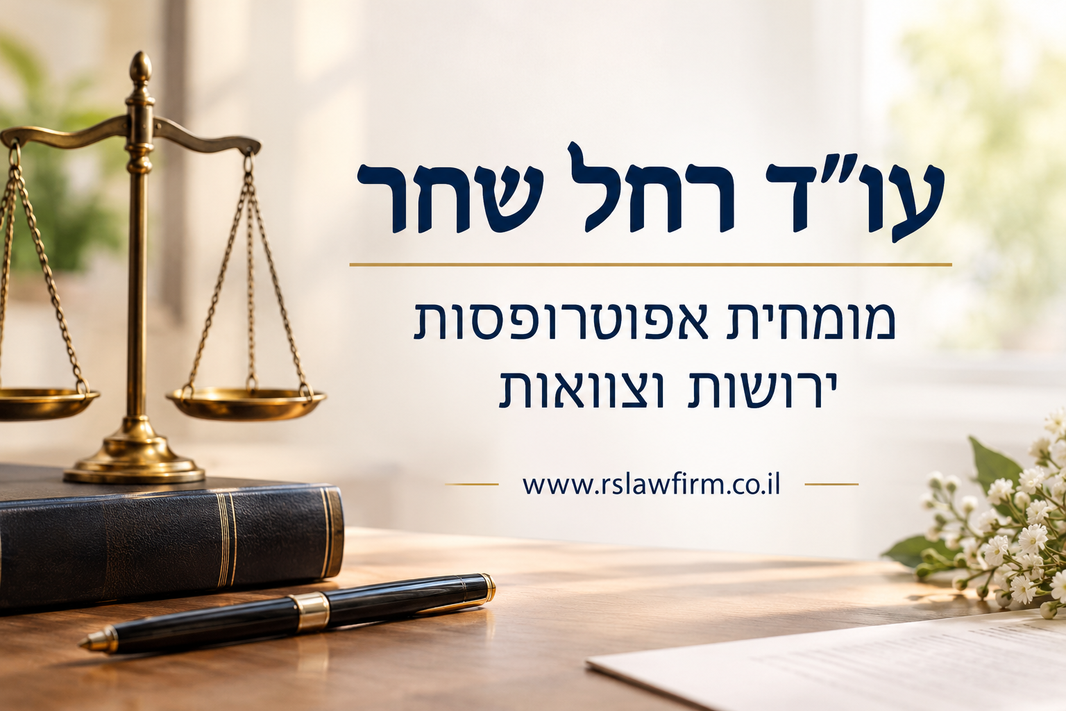 עורכת דין רחל שחר מומחית אפוטרופסות ירושות וצוואות