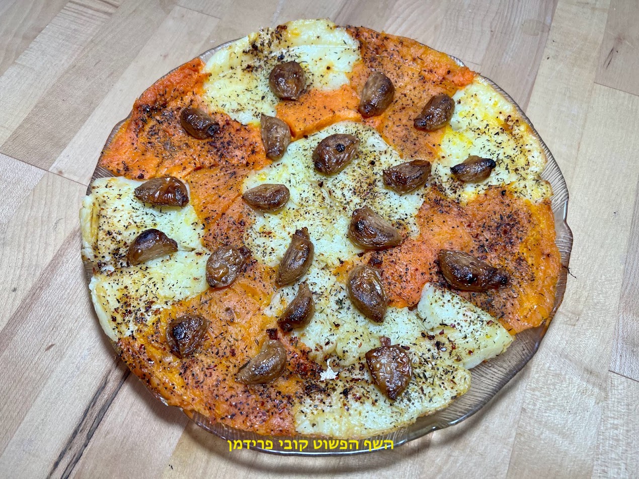 מאפה תפוא ובטטה עם שום קונפי בניחוח תימין מאפה תפוא ובטטה עם שום קונפי בניחוח תימין